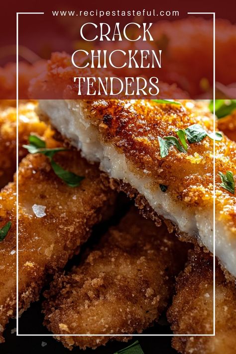 These Crack Chicken Tenders are incredibly easy to make and pack a flavor punch with a creamy mayonnaise and Parmesan coating. Dredged in crushed Ritz crackers, they bake up perfectly crispy, making them a hit for family dinners or game day snacks. Easy Chicken Tenders, Parmesan Chicken Tenders, Ritz Cracker Recipes, Ritz Cracker Chicken, Crispy Chicken Tenders, Baked Chicken Tenders, Chicken Tender Recipes, Game Day Snacks, Quick Weeknight Meals