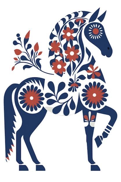 Folk Art Horse, Horse Vector, Horse Graphic, Swedish Folk Art, Arte Folk, Boho Ideas, Swedish Art, Folk Art Flowers, Free Printable Wall Art