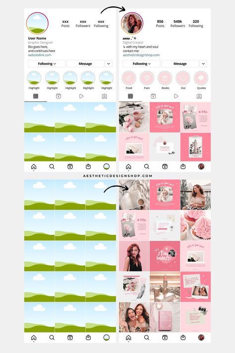 Create a beautiful and consistent Instagram feed with Canva's Instagram Profile Aesthetic Planner. This free tool will help you plan your posts, choose colors and fonts, and create a cohesive look for your #Free_Instagram_Template_Canva #Canva_Notes_Template #Cute_Instagram_Profile_Ideas #Ig_Post_Inspo_Aesthetic Instagram Canva Template, Instagram Product Post Ideas, Best Instagram Profile, Instagram Profile Aesthetic, Canva Templates Ideas, Instagram Profile Ideas, Canva Templates Free, Instagram Profile Template, Website Aesthetic