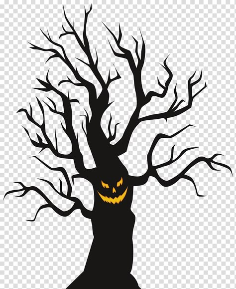 Scary Trees Halloween, Filipino Drawing, Halloween Gift Exchange, Scary Halloween Images, Haunted House Clipart, Castle Dracula, Scary Tree, Halloween Window Silhouettes, Dandelion Drawing