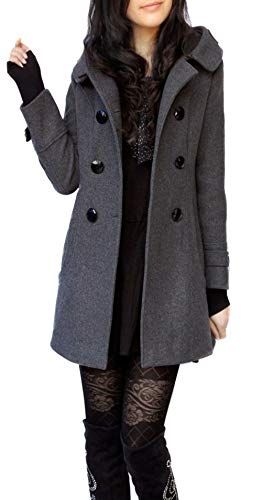 ClairSue Womens Ladies Hooded Trench Coat Outwear Warm Co... https://www.amazon.co.uk/dp/B071QY5X73/ref=cm_sw_r_pi_dp_U_x_9cOTBbRMB130H Silhouette Mode, Boots With Leggings, Winter Outfit Cold, Woolen Coat Woman, Plus Size Cute, Chicago Vintage, Outfit College, Nyc Fall, Outfit For School