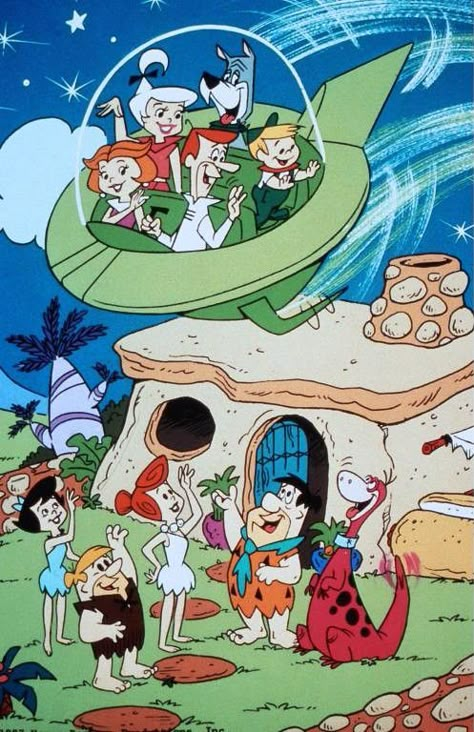 The Jetsons Meet the Flintstones | Flickr - Photo Sharing! The Jetsons Art, Vintage Cartoon Characters, 80s Cartoon Characters, 90s Cartoon Characters, Nostalgic Cartoons, Hanna Barbera Cartoons, Old School Cartoons, Childhood Tv Shows, Looney Tunes Cartoons