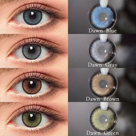 Colour With Name, Nude Eye Makeup, Prescription Contact Lenses, Natural Contact Lenses, Glasses For Face Shape, Eye Lens Colour, Eye Color Chart, Air Optix, Beautiful Eyes Color