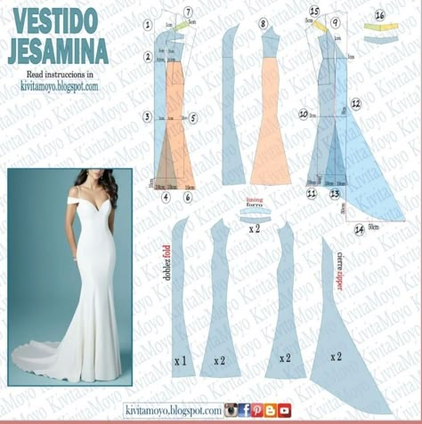 Formal Dress Patterns Free, Sewing Pattern Clothes, Fit N Flare Wedding Dress, Mermaid Skirt Pattern, Mermaid Dress Pattern, Bridal Sewing Patterns, Pola Blus, Wedding Dress Sewing Patterns, Butterick Dress Patterns