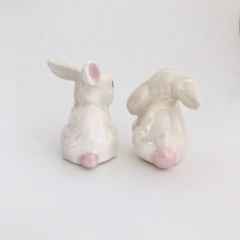 Long Eyelashes, Ceramic Bunny, Bunny Figurine, Rabbit Figurine, Easter Decorations Vintage, Baby Bunny, Baby Bunnies, Clay Charms, Vintage Easter