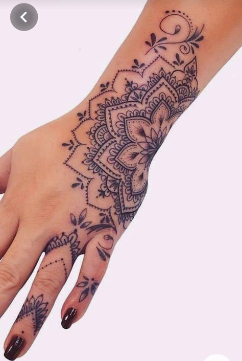 Side Hand Tattoo, Lotus Hand Tattoo, Wish Tattoo, Mandala Wrist Tattoo, Mandala Tattoo Designs, Colour Tattoos, Hand Tattoo Designs, Side Hand Tattoos, Toe Tattoos