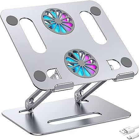 Cooler Stand, Adjustable Laptop Stand, Laptop Riser, Laptop Fan, Colorful Led Lights, Laptop Holder, Laptop Cooler, Cooling Pad, Fan Portable