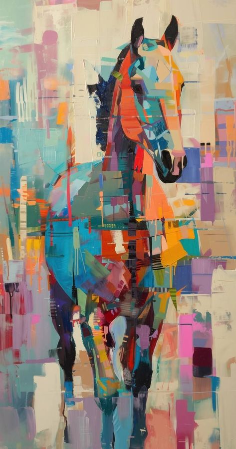 100+ Vibrant Summer Phone Wallpapers Figurative Abstract Art, Wallpapers Horse, Architecture Art Abstract, Horse Abstract Painting, Contemporary Horse Paintings, Abstract Art Animals, Colorful Horse Art, Equine Art Paintings, Abstract Animal Painting