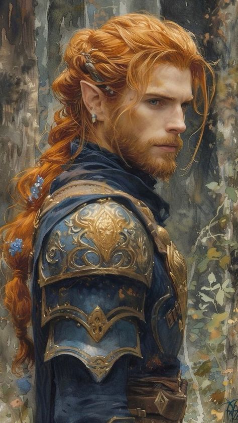 Frizzy Long Hair, Fae King, Male Elf, The Haircut, The Fae, Elves Fantasy, Elf Art, Fantasy Portraits, Fantasy Male