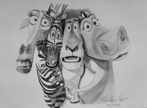 Madagascar by Simone [©2012] Madagascar Sketch, Madagascar Drawing, Gothic Drawings, Cow Illustration, Cats Art Drawing, Digital Painting Portrait, Girl Drawing Sketches, Doodle Art Drawing, Architecture Drawing Art