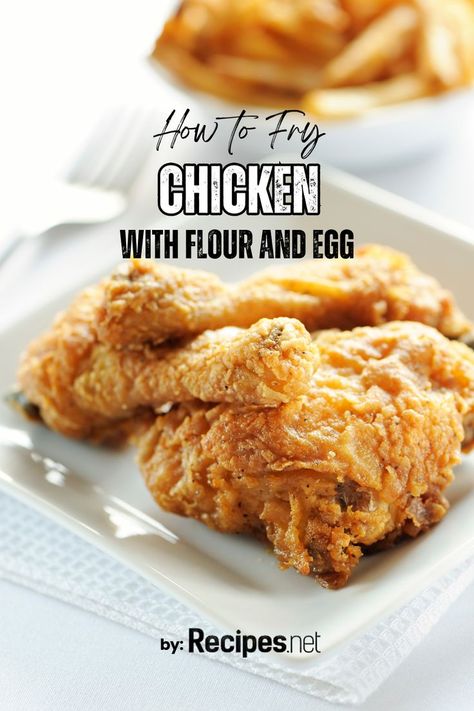 A Plate of Fried Chicken Made with Flour and Egg - How to Fry Chicken Fried Chicken With Flour, How To Fry Chicken, Best Chicken Marinade, Golden Chicken, Chicken Leg Recipes, Fry Chicken, Crispy Fried Chicken, Instant Pot Recipes Chicken, Fried Chicken Recipes