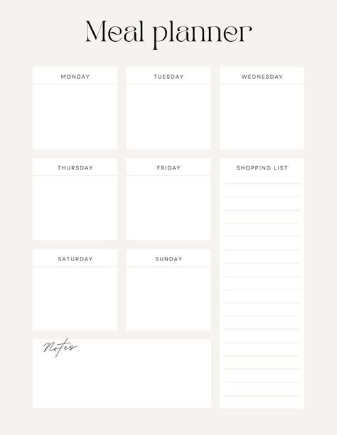 Family Meal Planner Printable Free, Meal Prep Goodnotes, Meal Prep Template Ipad, Meal Plan Outline, Meal Prep Schedule Template, Dinner Planning Weekly Printable, Meal Planning Sheet, Meal Prep For The Week Template, Good Notes Meal Planner