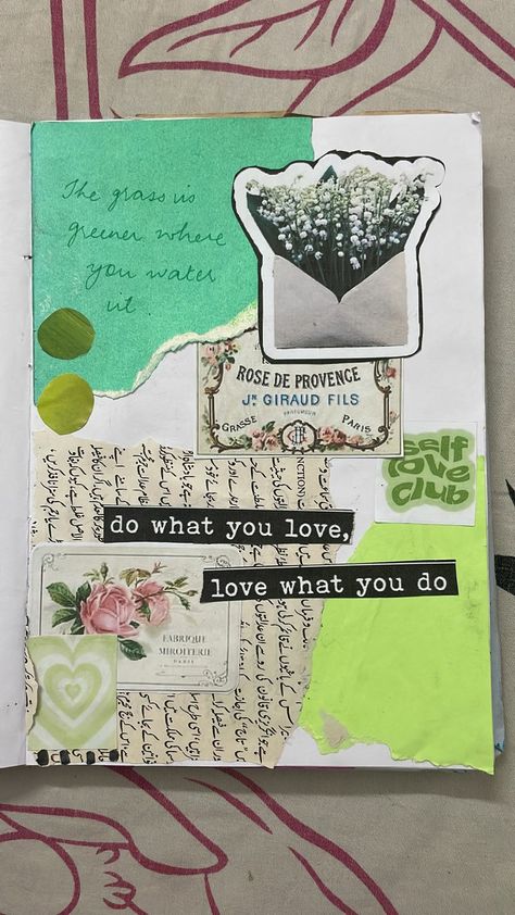 #Journal Ideas #Green Journal Ideas Green Theme, Green Theme Journal, Theme Journal, Notes Ideas, Aesthetic Green, Journal Ideas Pages, Green Theme, Vintage Journal, My Scrapbook