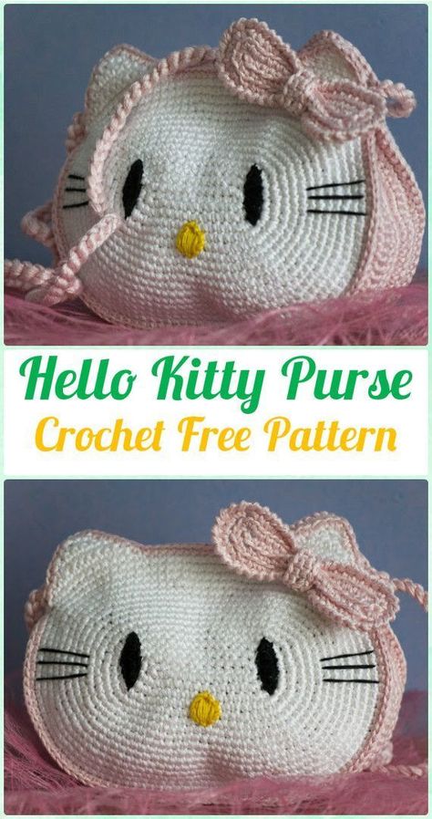 elegant crochet handbag design trending pattern Crochet Hello Kitty, Kat Haken, Squares Blanket, Purse Patterns Free, Mermaid Bag, Purses Patterns, Hello Kitty Crochet, Hello Kitty Purse, Crochet Purse Pattern Free