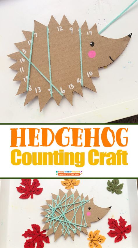 Hedgehog Footprint Craft, Hedgehog Fine Motor Activities, Preschool Hedgehog Craft, Hedgehog Preschool Activities, Hedgehog Activities For Kids, Hedgehog Activities, Hedgehog Craft For Kids, Counting Craft, How To Hug