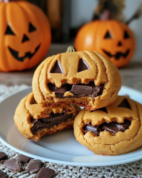 Discover easy fall party food ideas with seasonal ingredients to impress guests at your autumn gatherings. Butter Cookies Decoration, Milk Chocolate Stuffed Jack O Lantern Cookies, Easy Fall Party Food, Fall Party Food Ideas, Jack O Lantern Cookies, Black Icing, Milk Chocolate Recipes, Fall Party Food, Orange Food