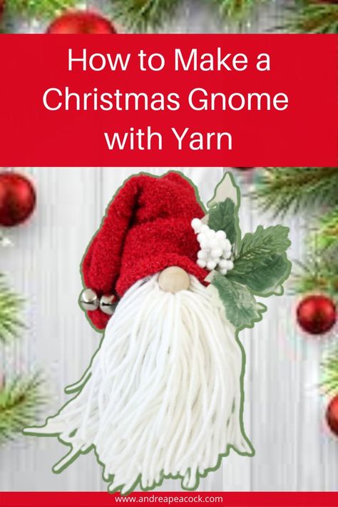 What To Use For Gnome Beard, Gnome Beard Ideas, Gnomes With Yarn Beards, Gnomes Made With Yarn, How To Make Gnome Beards From Yarn, Gnome Yarn Beard, White Yarn Crafts, Gnome Beard From Yarn, Yarn Gnome Beard Diy