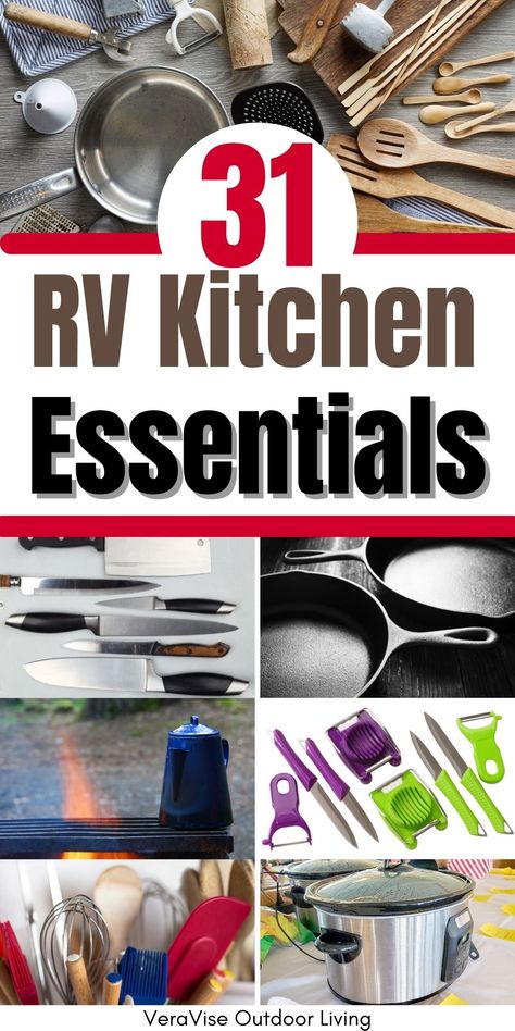 Rv Kitchen Organization, Rv Must Haves, Rv Essentials, Campers And Rv, Rv Gadgets, Travel Trailer Organization, Travel Trailer Living, Living In An Rv, Camper Kitchen