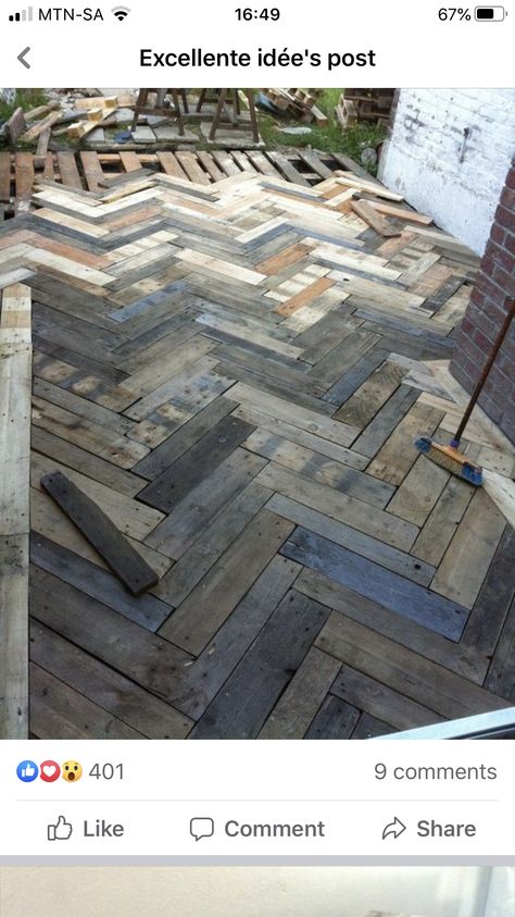 Pallet Patio Decks, Design Per Patio, Pallet Deck, Backyard Patio Furniture, Pallet Patio, Decks Backyard, Backyard Deck, Diy Pallet Projects, Deck Ideas