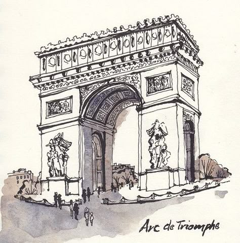 Arc de Triomphe, Paris France | Very cold, gray and a bit ra… | Flickr Pencil Sketches Creative, Pencil Sketches Creative Inspiration, Pencil Sketches For Beginners, Sketches Landscape, Pencil Sketches Landscape, Sketches For Beginners, Sketchbook Architecture, Art Parisien, Architecture Drawing Sketchbooks