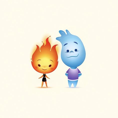 Disney Pixar Elemental, Elemental Disney Fanart, Elemental Pixar Pfp, Elemental Ember And Wade Fanart, Elemental Movie Pixar, Elemental Fanart Pixar, Ember X Wade Fanart, Elemental Movie Fanart, Wade Elemental Fanart