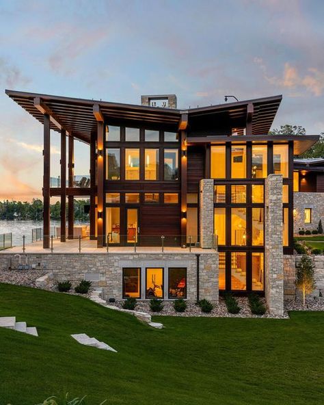 John Kraemer & Sons on Instagram: "A stunning Architectural detail at our Lake Minnetonka Organic Modern project… The butterfly roof system 🦋 🦋 🦋 . @jkandsons @murphycodesign @eminentinteriordesign @themarvinbrand @southviewdesign @admitonehomesystems @spacecrafting_photography . . . . #jkandsons #architecture #design #luxury #luxurylifestyle #luxuryhomes #luxuryhome #lake #lakeminnetonka #lakehouse #lakehome #lakehomes #lakeliving #lakelifestyle #lakelife #luxuryliving #modern #modernarchite Butterfly Roof House Modern Homes, Butterfly Roof Architecture, Butterfly Roof, Lake Minnetonka, Retreat House, Retreat Center, Lake Living, Roofing Systems, House Roof