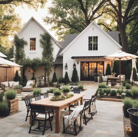 Which backyard space is your favorite?🤩 Picture 1, 2, 3, or 4? In think mine is #1 💗 Created with AI by @mybesthomefinds #patio #backyard #farmhouse #home #patiodecor #homeinspiration #homedecor #homedesign #homedecoration #yard #yardsale #minimalist #farmdecor Houses With Patios, Outdoor Patio Modern Farmhouse, Farmhouse Modern Front Porch, Modern Country Backyard, Country Home Outside, Courtyard Backyard Ideas, Front House Exterior, Modern Farmhouse Patio, Modern Farmhouse Landscape