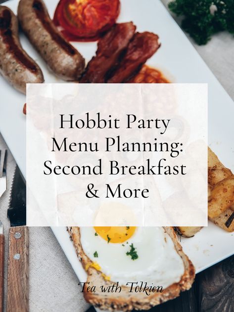 Hobbit Meal Plan, Hobbit Day Meal Plan, Lotr Watch Party Food, The Hobbit Activities, Midsommar Recipes, Lotr Marathon Food, Hobbit Day Party, Dnd Party Aesthetic, The Hobbit Party