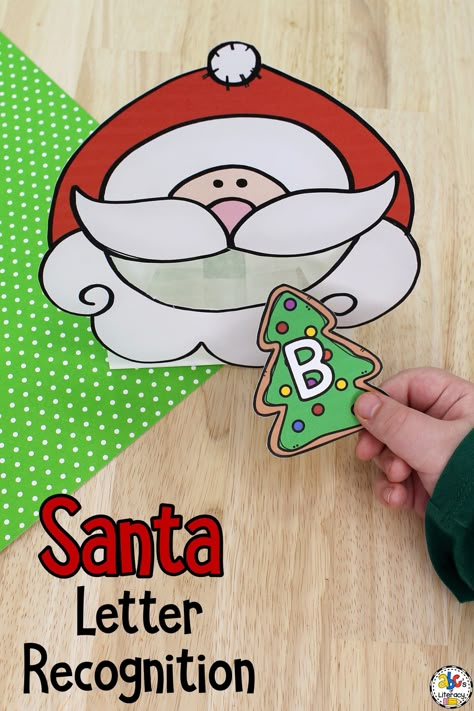 This Santa Letter Recognition Activity is a fun, hands-on way for preschoolers to practice identifying capital and lowercase letters! Christmas Party Letter To Parents, Paper Chain Snake, Christmas Literacy Activities, Prek Christmas, Christmas Literacy, Preschool Christmas Activities, Letter Recognition Activities, Christmas Units, Christmas Preschool