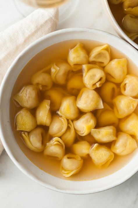 Tortellini in Brodo Recipe - Great Italian Chefs Tortellini From Scratch, Brodo Recipe, Michelin Star Recipes, Tortellini In Brodo, Italian Photography, Feast Of The Seven Fishes, Pasta Bread, Filled Pasta, Italian Chef