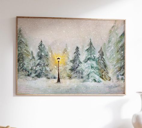 Narnia Lamppost, C.S. Lewis Print, Snow Pine Trees, Winter Wall Art, Chronicles of, Vintage Christmas Holiday, Lion Witch Wardrobe Artwork, Narnia Home Decor, Narnia Inspired Room, Narnia Mural, Narnia Playroom, Narnia Bedroom, Lucy Narnia, Narnia Nursery, Narnia Room, Narnia Lamp Post