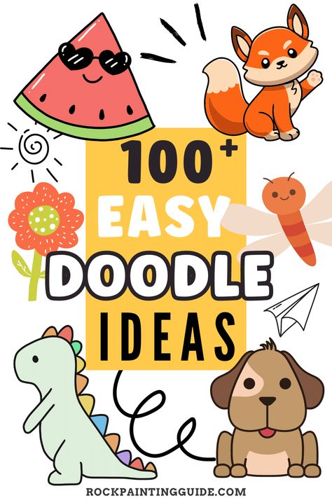 Looking for some fun and easy drawing ideas for your kids? Look no further! This blog post has a huge collection of cute drawing ideas for kids of all ages. From animals to food to mythical creatures, there's something for everyone. So grab some paper and pencils and let your kids' imaginations run wild! Easy Art Pictures To Draw, Easy Way To Draw Animals, Fun Art Designs, Doodle Animals Cute, Easy Cartoon Animal Drawings, Something Fun To Draw, Easy Pictures To Draw For Kids, Doodle Animals Easy, Easy Drawings Cute Simple