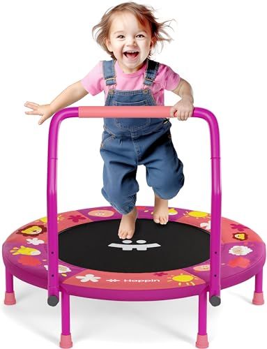 Happin 36" Mini Foldable Toddler Trampoline with Height-Adjustable Handle for Kids, Noise-Free Kids Trampoline Indoor with Super Safety Pad & Durable Steel Frame, Indoor/Garden Baby Trampoline, Trampoline Indoor, Childrens Home, Trampoline For Kids, Toddler Trampoline, Kids Trampoline, Mini Trampoline, Indoor Kids, Playset Outdoor