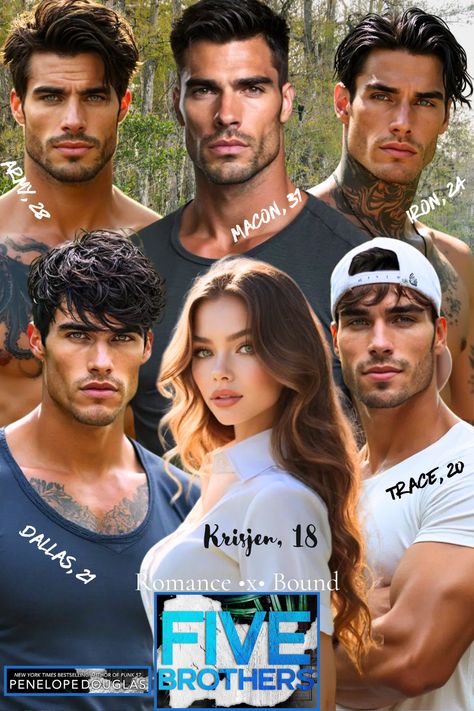 #fivebrothers #trystsix #penelopedouglas   #reverseharem #romancenovel #agegap #whychoose  #aicharacterinspo #characterinspo #aimodel #romancereader #romancebookstagram #fancast #fanart #faceclaim #aimodel #aiart #aimodel #bookcharacterinspo #characterinspiration #aiportrait #fanart #bookboyfriend Five Brothers Aesthetic, Five Brothers Penelope Douglas Fan Art, 5 Brothers Penelope Douglas, Filthy Rich Fae Fanart, Five Brothers Penelope Douglas Aesthetic, Five Brothers Penelope Douglas, Plus Size Romance Books, Story Recommendation, Romance Books Booktok