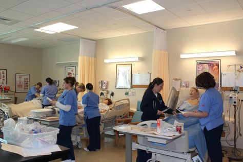 Students in the Nursing Lab Lab Panels Nursing, Patient Education Nursing, Nursing Simulation Lab, Levels Of Prevention Nursing, Return Demonstration Nursing, Nursing Labs, Nursing Education, Private School, Nursing Students