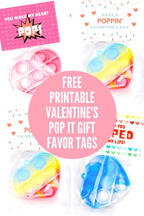 Free Printable Valentine’s Pop It Fidget Gift Favor Tags — Lemon & Kiwi Designs Pop It Valentine, Fidget Ideas, Kids Valentines Day, Pop It Fidget, Valentine Gifts For Kids, Gift Favors, Kids Pop, Arts And Crafts Ideas, Printable Valentine