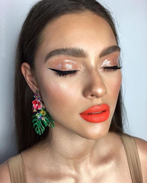 - Pinterest - MaebelBelle - Editorial Make-up, Summer Lipstick, Maquillage On Fleek, Mekap Mata, Glam Glow, Orange Lipstick, Makeup Tip, Make Up Videos, Smink Inspiration