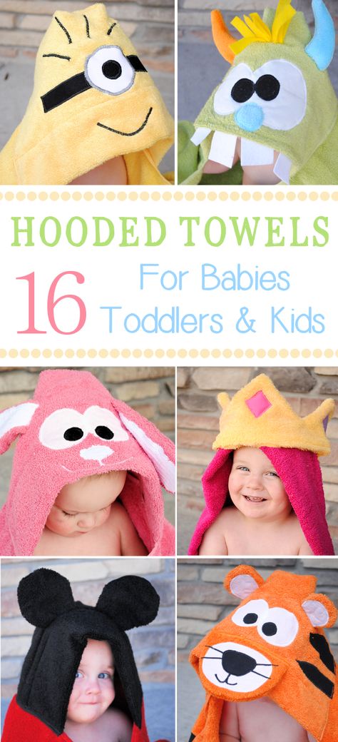 Hooded Towels to Make for Babies, Toddlers and Kids Sewing For Baby, Hooded Baby Towel, Hooded Towels, Trendy Sewing, Baby Sewing Projects, Towels Kids, Sew Ins, Baby Projects, Baby Gift Ideas