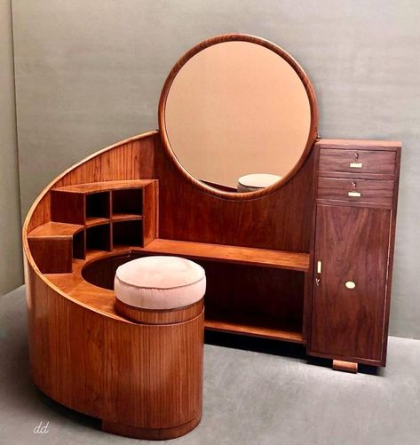 Teak Vanity, Art Deco Vanity, Dream Furniture, Funky Furniture, Art Deco Furniture, Deco Furniture, Dream House Interior, Vanity Table, My Dream House