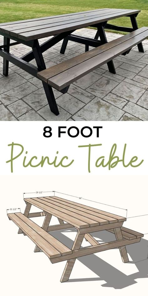 Build A Picnic Table, Diy Picnic, Diy Picnic Table, Picnic Table Plans, Wooden Picnic Tables, Table Picnic, Outdoor Dining Room, Picnic Bench, Diy Wooden Projects