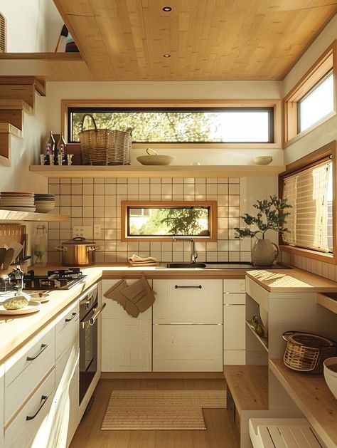 Tiny Japanese Kitchen, Small Cozy House Ideas, Japanese Small House Interior, Cozy Japanese Apartment, Japanese Home Decor Modern, Japan Kitchen Japanese Style, Japanese House Kitchen, Japanese Interior Kitchen, Japan Inspired Home