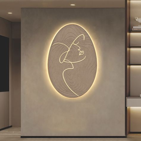 [High-Quality Material] This modern LED wall decoration is made of high-quality MDF and acrylic materials. The MDF backboard is thickened and moisture-proof, durable, and corrosion-resistant. The acrylic surface is smooth and bright. [Modern Design]  It is an elegant and delicate work of art, suitable for the living room, bedroom, dining room, porch, and any space. It can also be given to family or friends as a gift or collection, it will bring surprises. Woman Face Sculpture, Waiting Room Design, Salon Lighting, Lash Room Decor, Esthetician Room Decor, Spa Room Decor, Esthetics Room, Face Sculpture, Salon Suites Decor