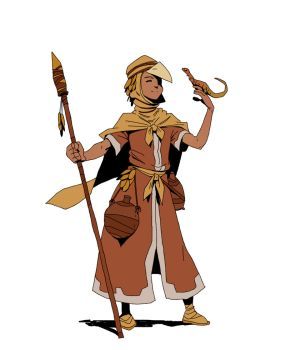 Varguy Nomadic Character Design, Desert Nomad Character Design, Character Design Desert, Nomadic Drawing, Dnd Desert Character, Nomad Character Design, Desert Character Design, Dark Sun, Game Character Design