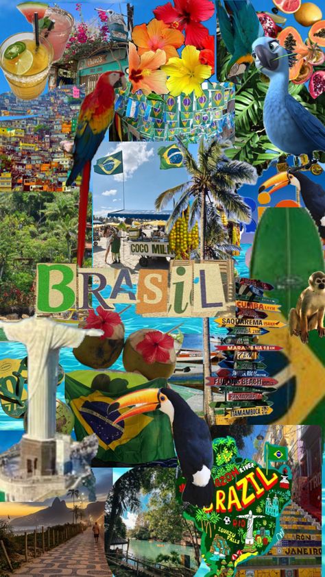 Brazil Collage, Brazil Summer, Brazil Wallpaper, Brazil Life, Brazil Vibes, Brazil Vacation, Brazil Aesthetic, Brazil Culture, Travel Collage