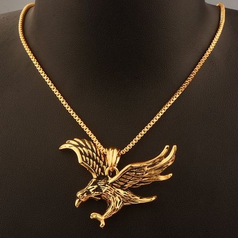 Vintage Engraved Eagle Pendant Necklace ($8.07) ❤ liked on Polyvore featuring men's fashion, men's jewelry, men's necklaces, mens engravable necklaces, mens vintage necklaces and mens eagle necklace Cool Necklace, Eagle Pendant, Men's Necklaces, Eagle Necklace, Jewellery Design Sketches, Gold Jewellery Design Necklaces, Necklace Pendants, Vintage Necklaces, Cheap Jewelry