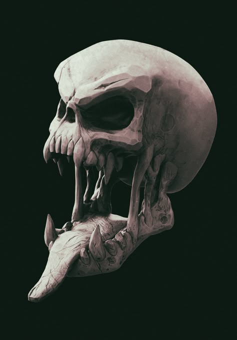 Zombie Background, Monster Skull, Skull Warrior, 3d Art Sculpture, Skull Anatomy, Skull Reference, Digital Sculpture, Aztec Warrior, Creepy Tattoos