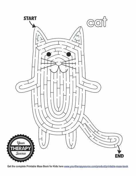 Free Printable Mazes for Kids - Your Therapy Source Hard Mazes Printable, Maze Puzzles For Kids Free Printables, Kids Mazes Free Printable, Printable Mazes For Kids Free, Activity Sheets For Kids Free Printables, Mazes For Kids Free Printable, Maze Worksheets For Kids, The Brain For Kids, Free Printable Mazes For Kids