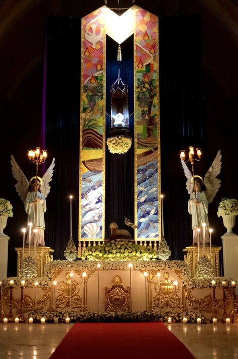 Altar Of Repose, Pampanga Philippines, St Andrew, Home Altar, Holy Week, Philippines, Flower Arrangements, A R, Spirituality