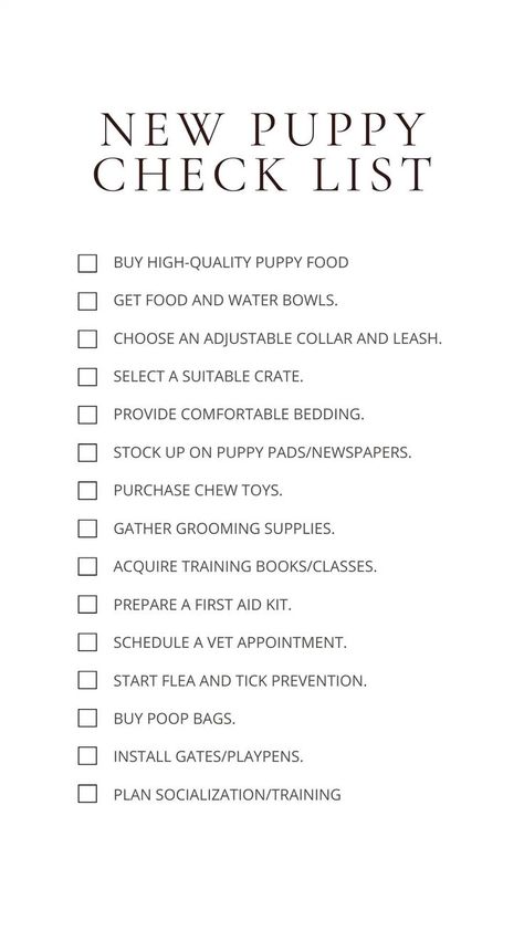 List Of Items For New Dog, Checklist For New Puppy, How To Take Care Of Dogs, How To Get Ready For A New Puppy, Tips For New Dog Owners, Puppy Must Have List, First Time Puppy Owner Tips, Dog Needs List, Dog Starter Kit List