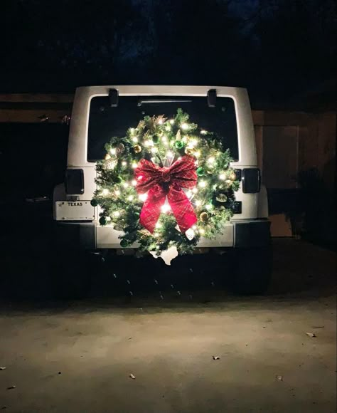 #jeep #jeepmas #christmasdecor #christmasjeep #jeepchristmas #wreath #christmasbow #jeep #jeeplights Christmas Decor For Jeep, Jeep Christmas Lights, Jeep Decorations For Christmas, Christmas Jeep Wrangler, Jeep Wrangler Top Off, Jeep Wrangler Christmas Decorations, Christmas Jeep Decorations, Decorate Jeep For Christmas, Jeep Wrangler Accessories For Women